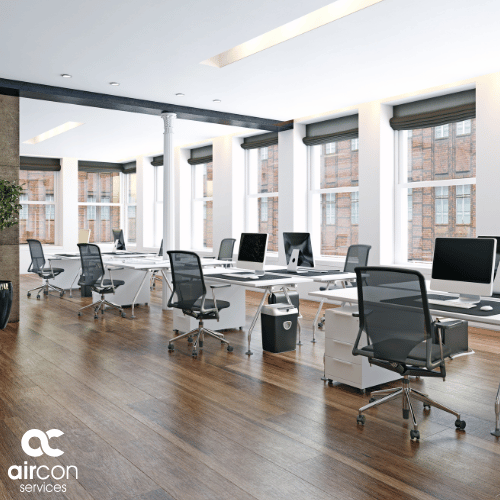 Modern office interior with discreet air conditioning